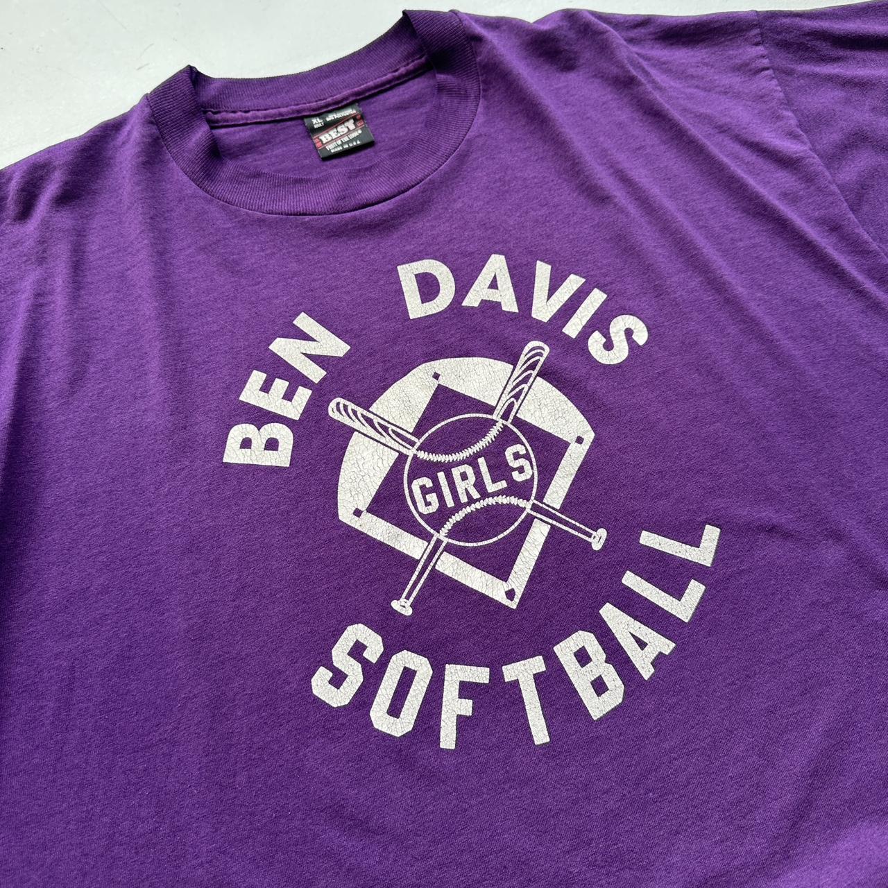 Purple Ben Davis Girls Softball 90s Vintage T-shirt - XL