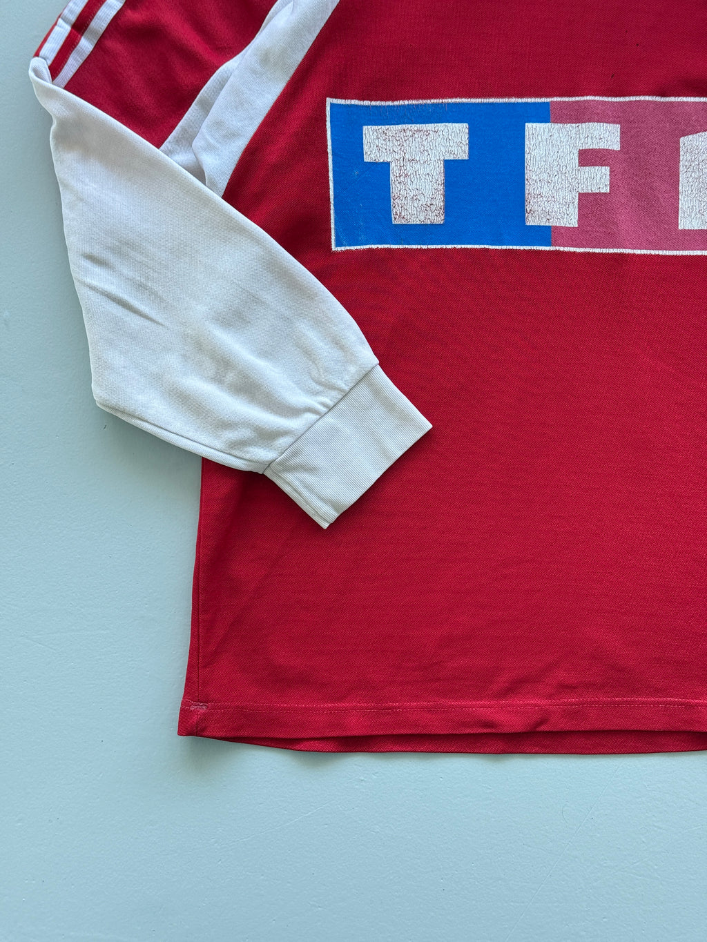 Red Adidas 1990s Coupe de France Football Shirt -  Large