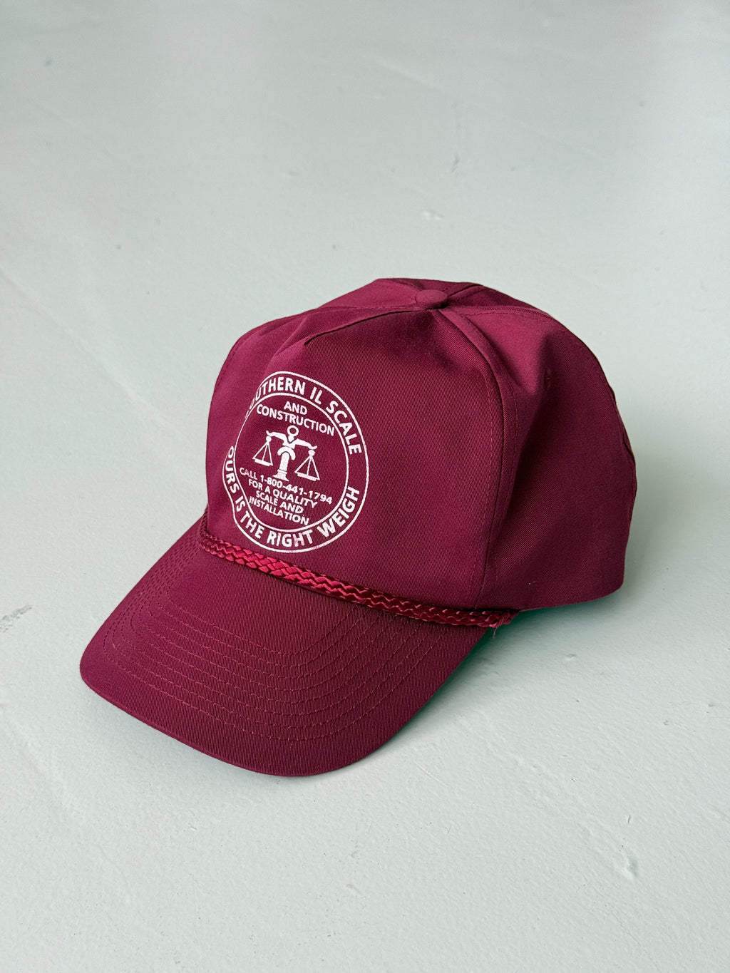 Maroon Construction Vintage Cotton SnapBack Trucker Cap