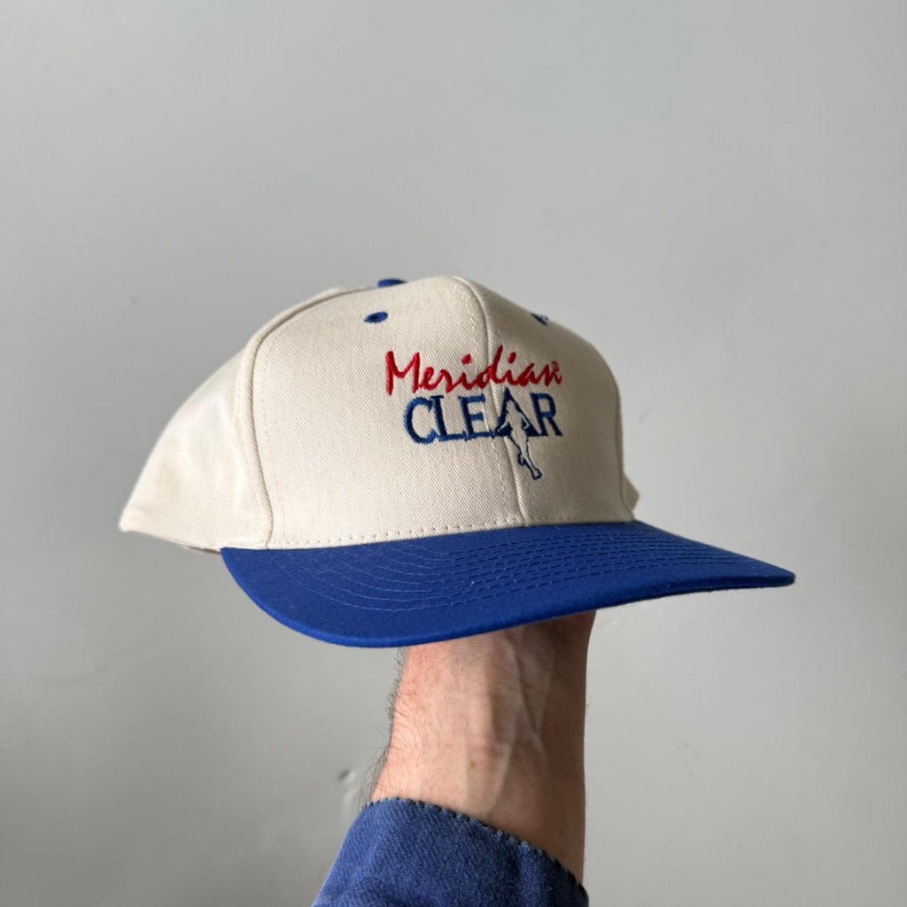 Cream Blue Mesidian Clear Vintage Cotton SnapBack Trucker Cap