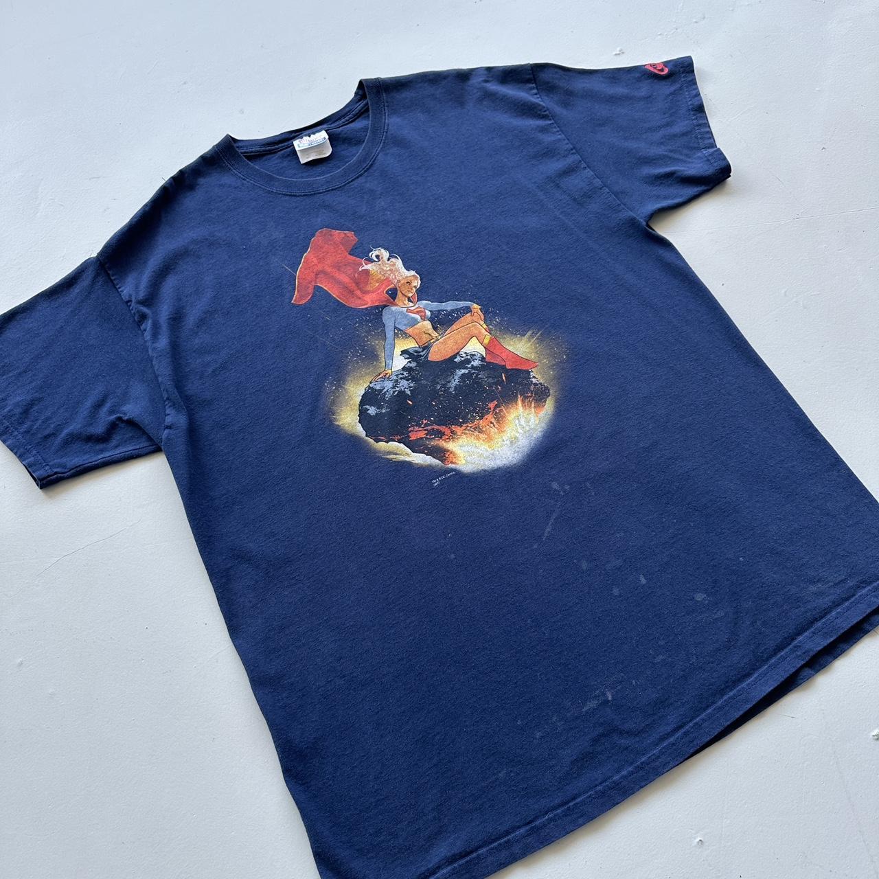 Navy Super Woman 00s Vintage T-shirt - XL