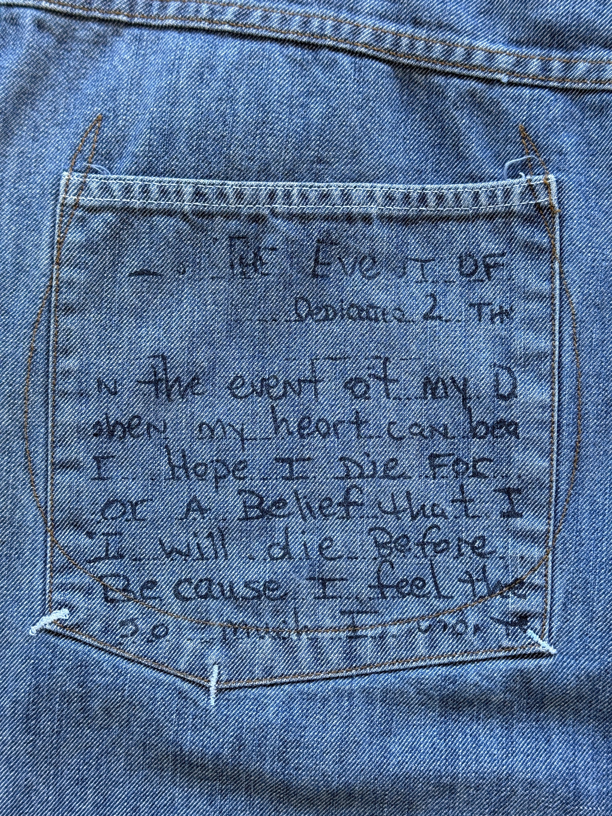 Light Blue 90's Vintage Tupac Hip Hop Denim Jean Shorts - W36 x L13