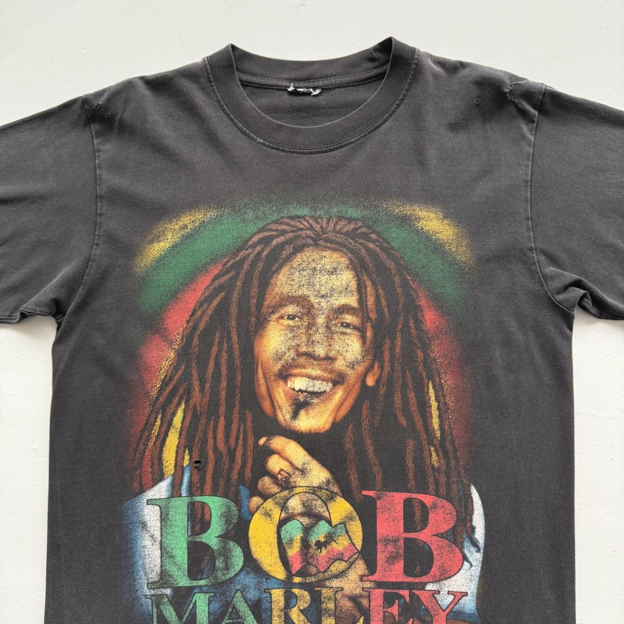 Black Bob Marley 90s Vintage Graphic T-Shirt - Medium