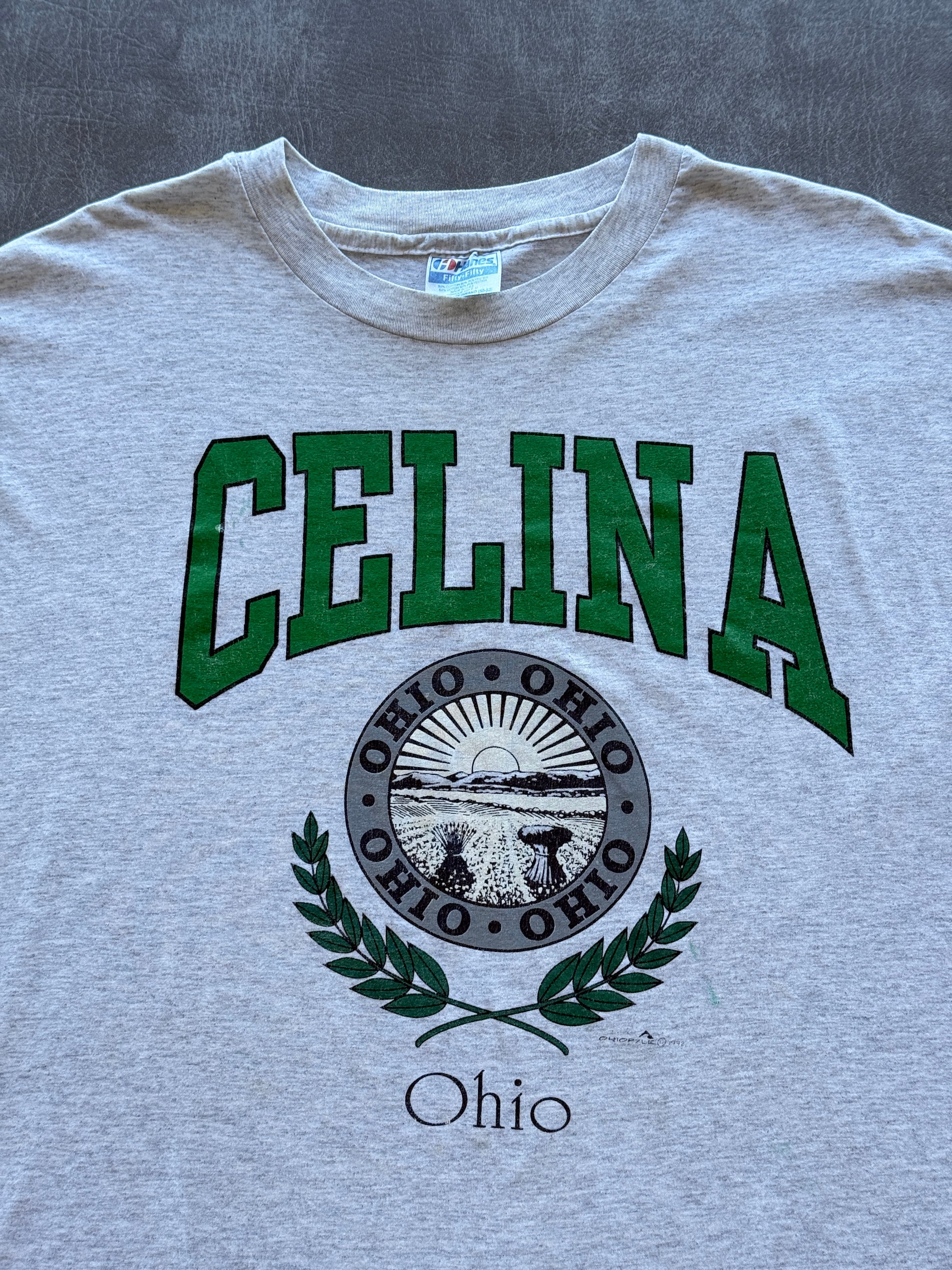 Grey Celina Ohio 90's Vintage Single Stitch Graphic T-Shirt - XXL