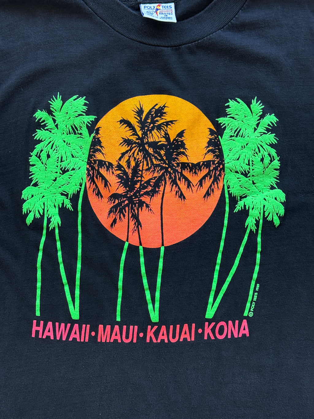 Black Hawaii 00's Vintage Tourist Graphic T-Shirt - Large