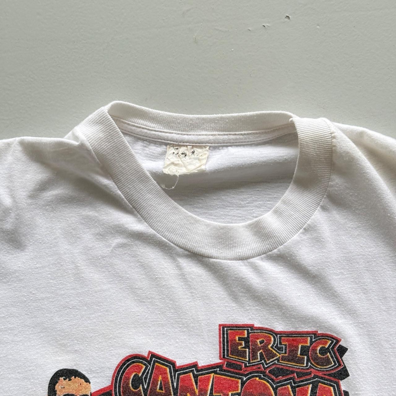 White Eric Cantona 90s Vintage Manchester United T-Shirt - XL