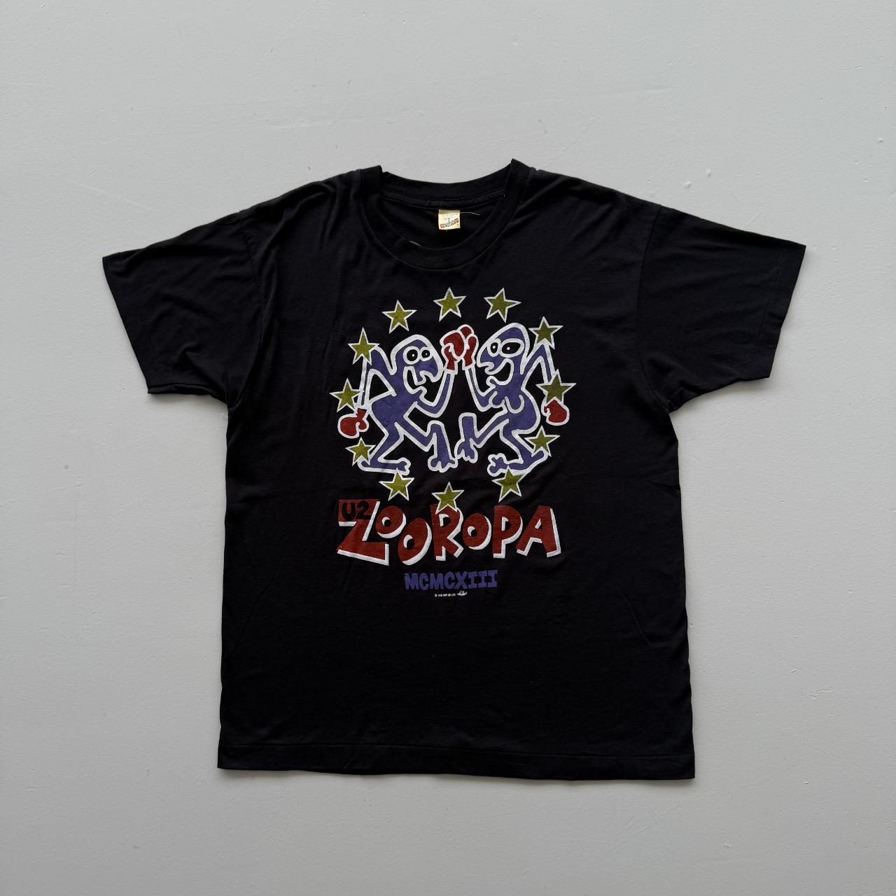 Black 1993 Rare U2 Zooropa Vintage 90's Band T-shirt - Large