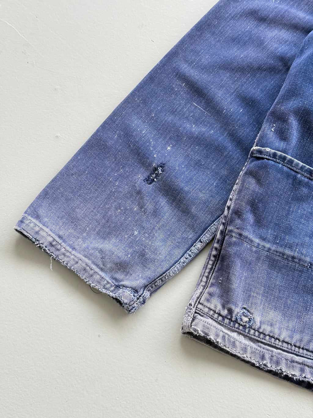 Thrashed Blue French 60's/70's Vintage Workwear Chore Jacket CH384 - Medium