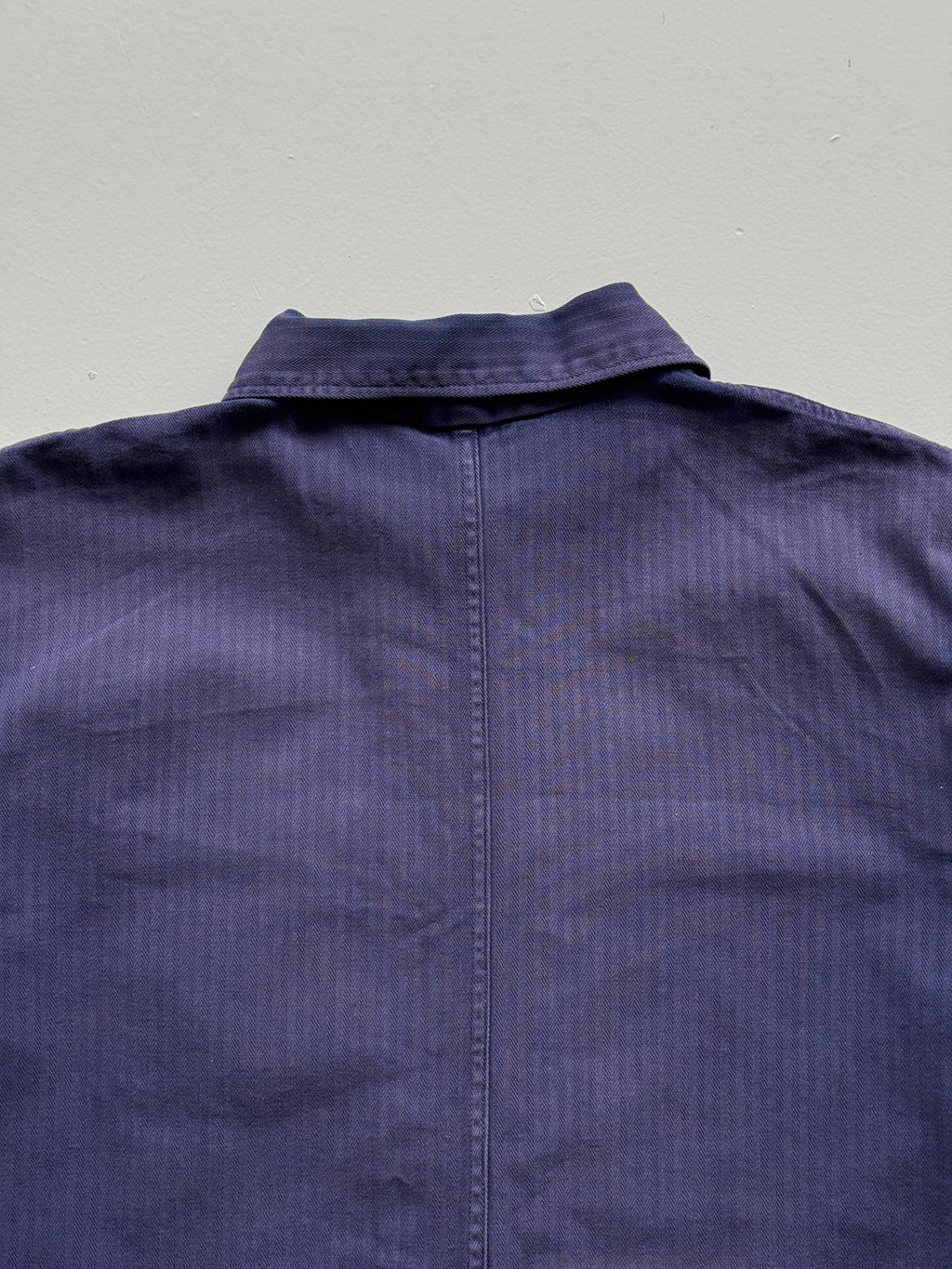 Navy Blue French Chore Jacket 80's Vintage Herringbone Workwear CH215 - Small