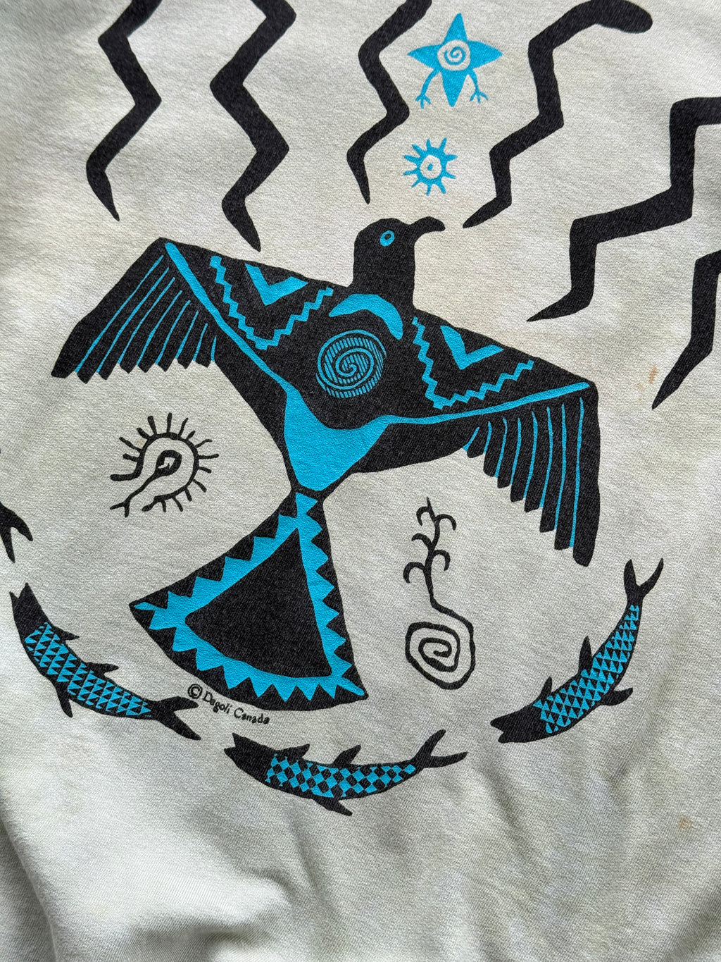 Light Green Native American 90's Vintage Tourist Graphic Sweatshirt - Large
