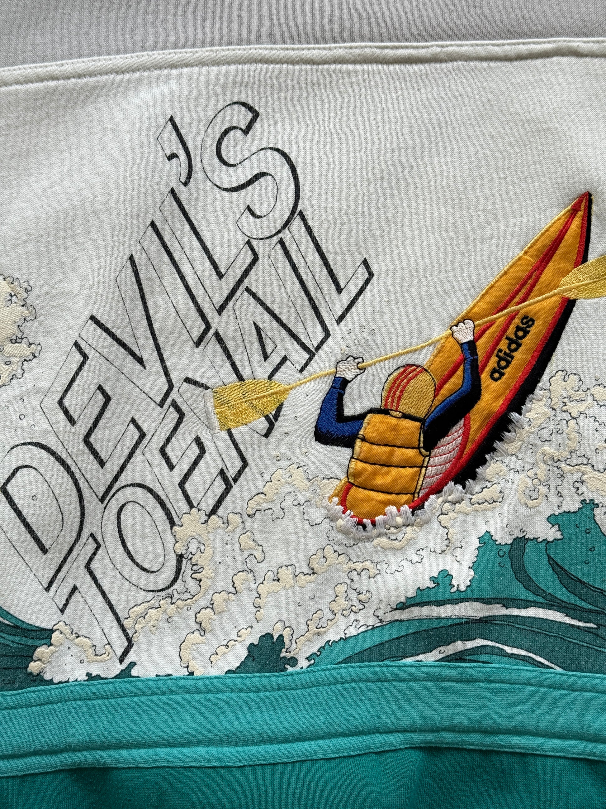 Rare Adidas 90's Vintage Graphic Devil's Toenail Kayaking Sweatshirt Jumper - XL