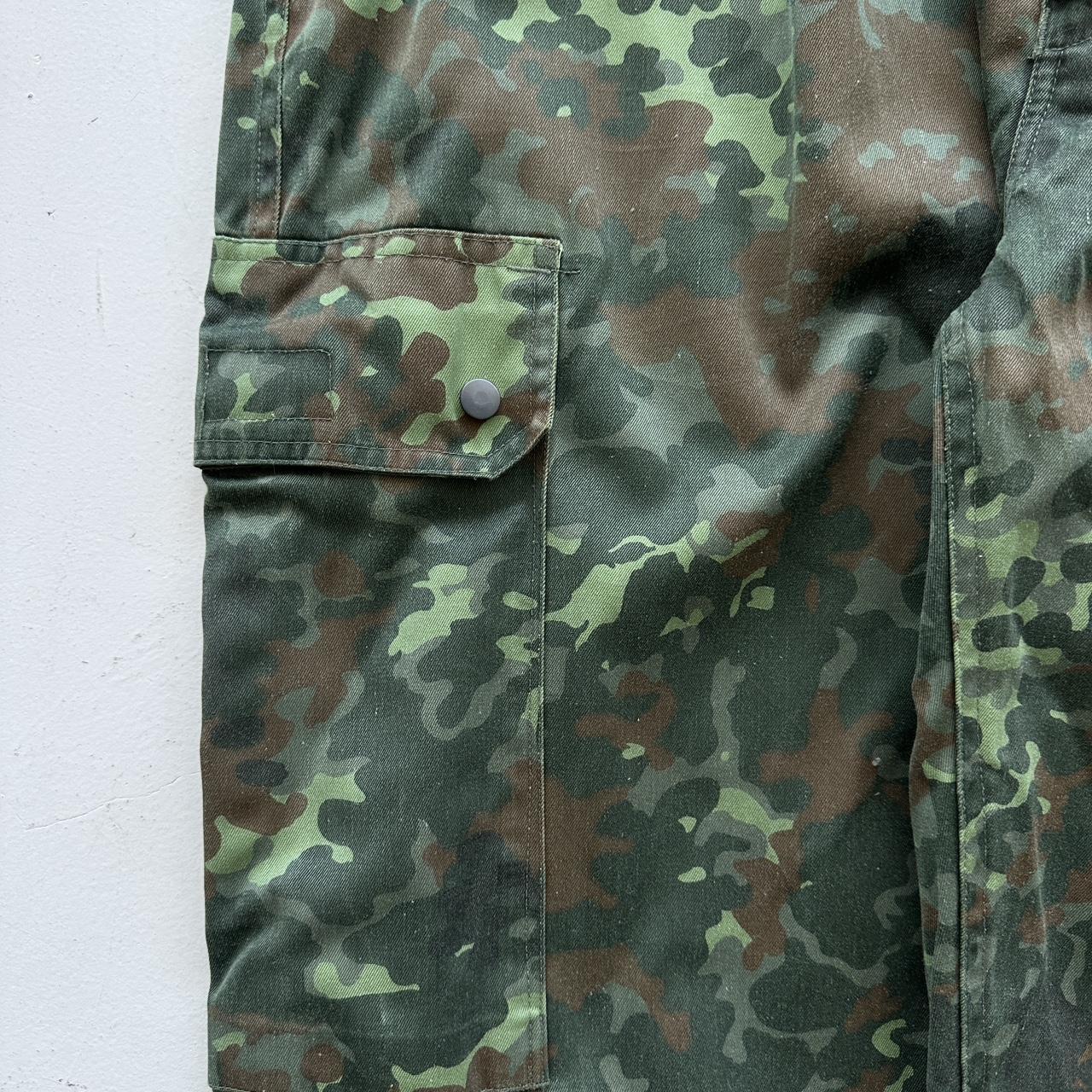 Khaki Green German Flecktarn Camo Military Cargo Pants - 38" x 29"