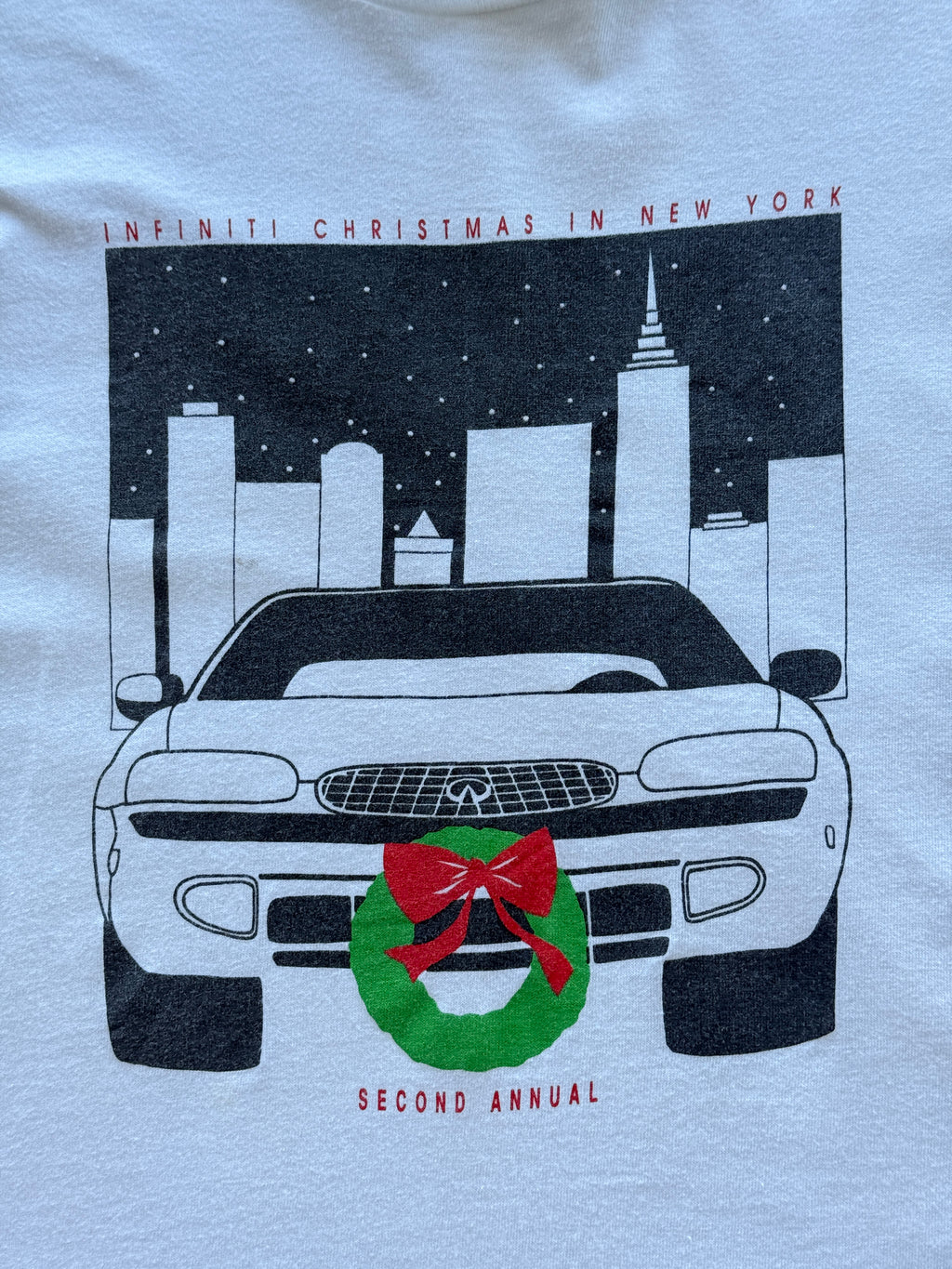 Infiniti Christmas in New York 90s Vintage Single Stitch T-Shirt - Large