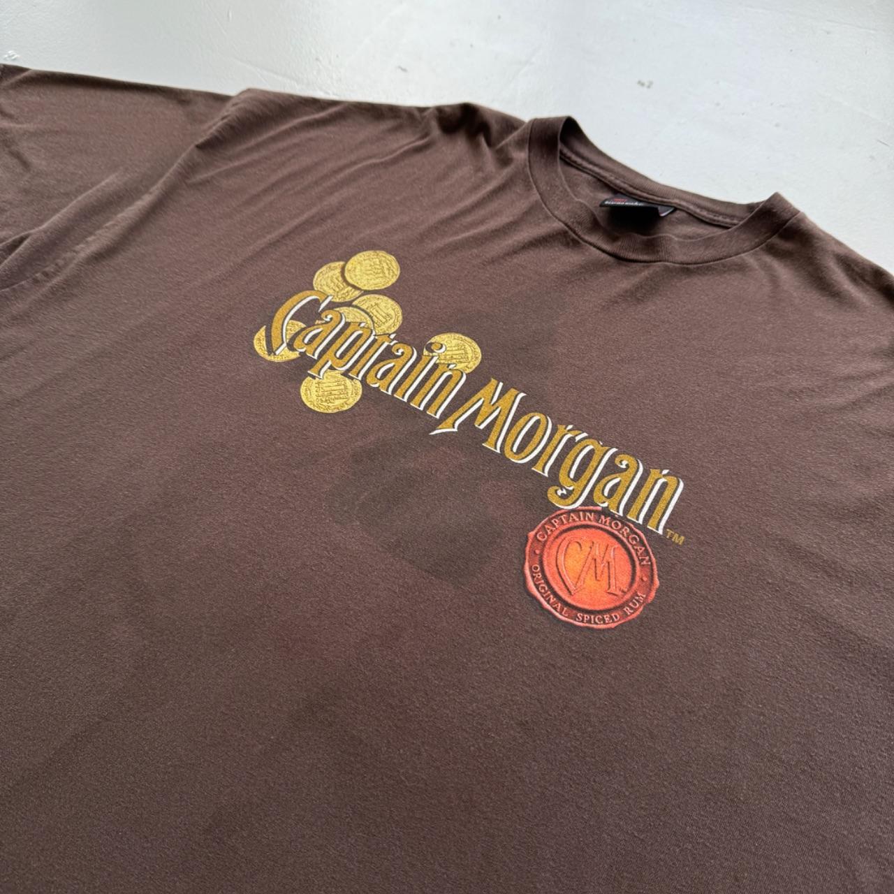 Brown Captain Morgan's Rum 90s Vintage Graphic T-Shirt - 3XL