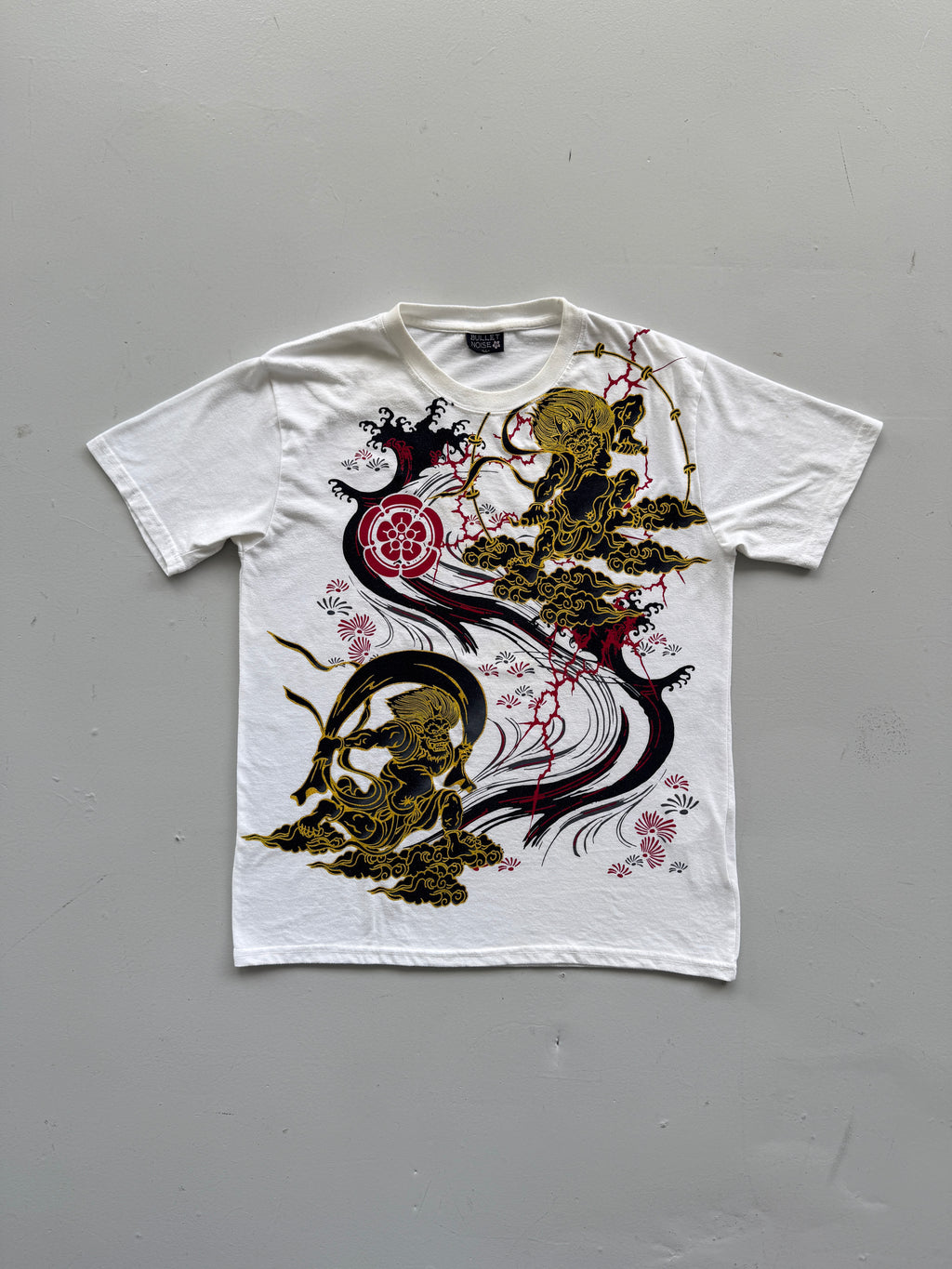 White Bullet Noise 00's Vintage Y2K Graphic T-Shirt - Large
