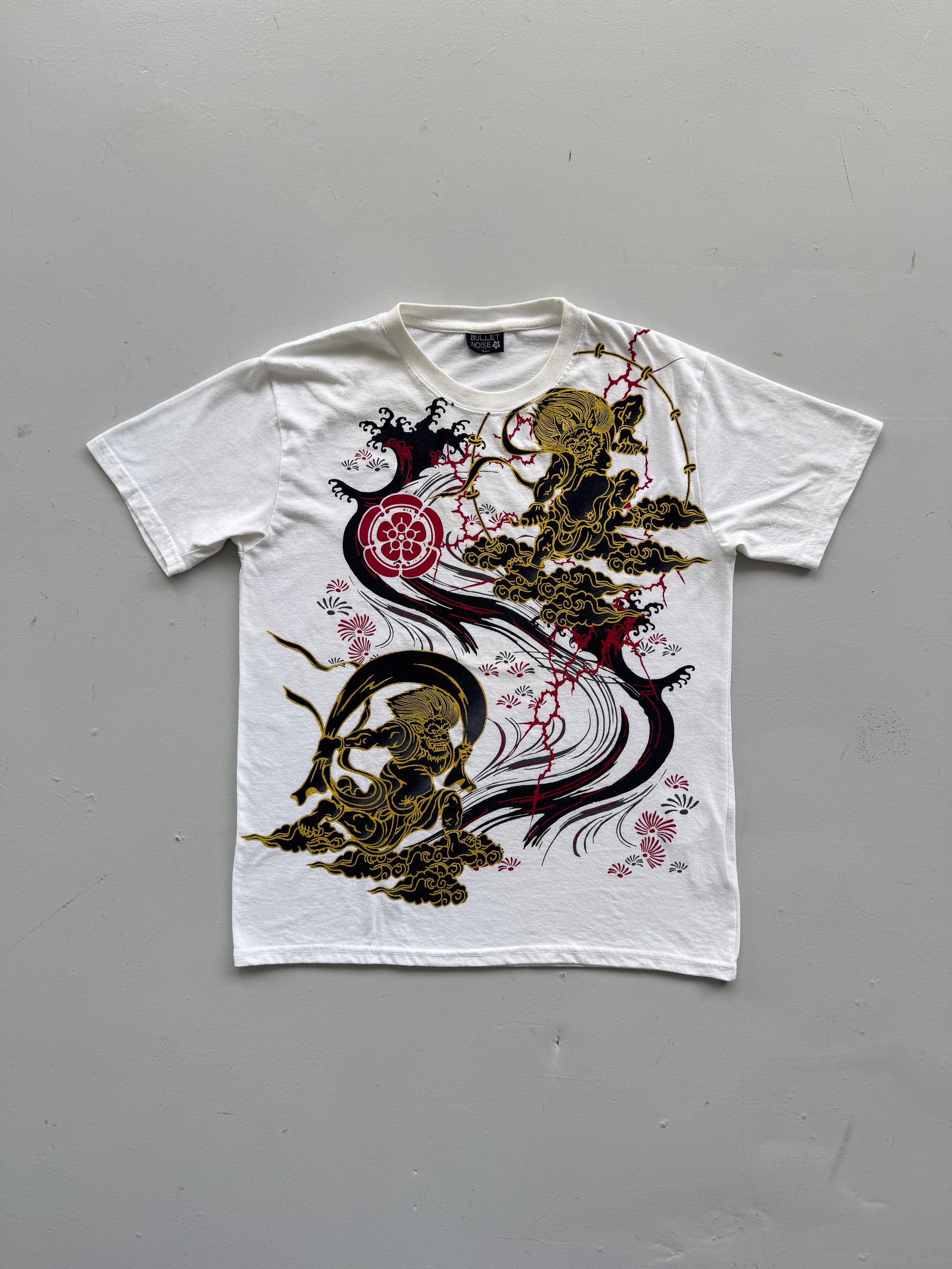 White Bullet Noise 00's Vintage Y2K Graphic T-Shirt - Large