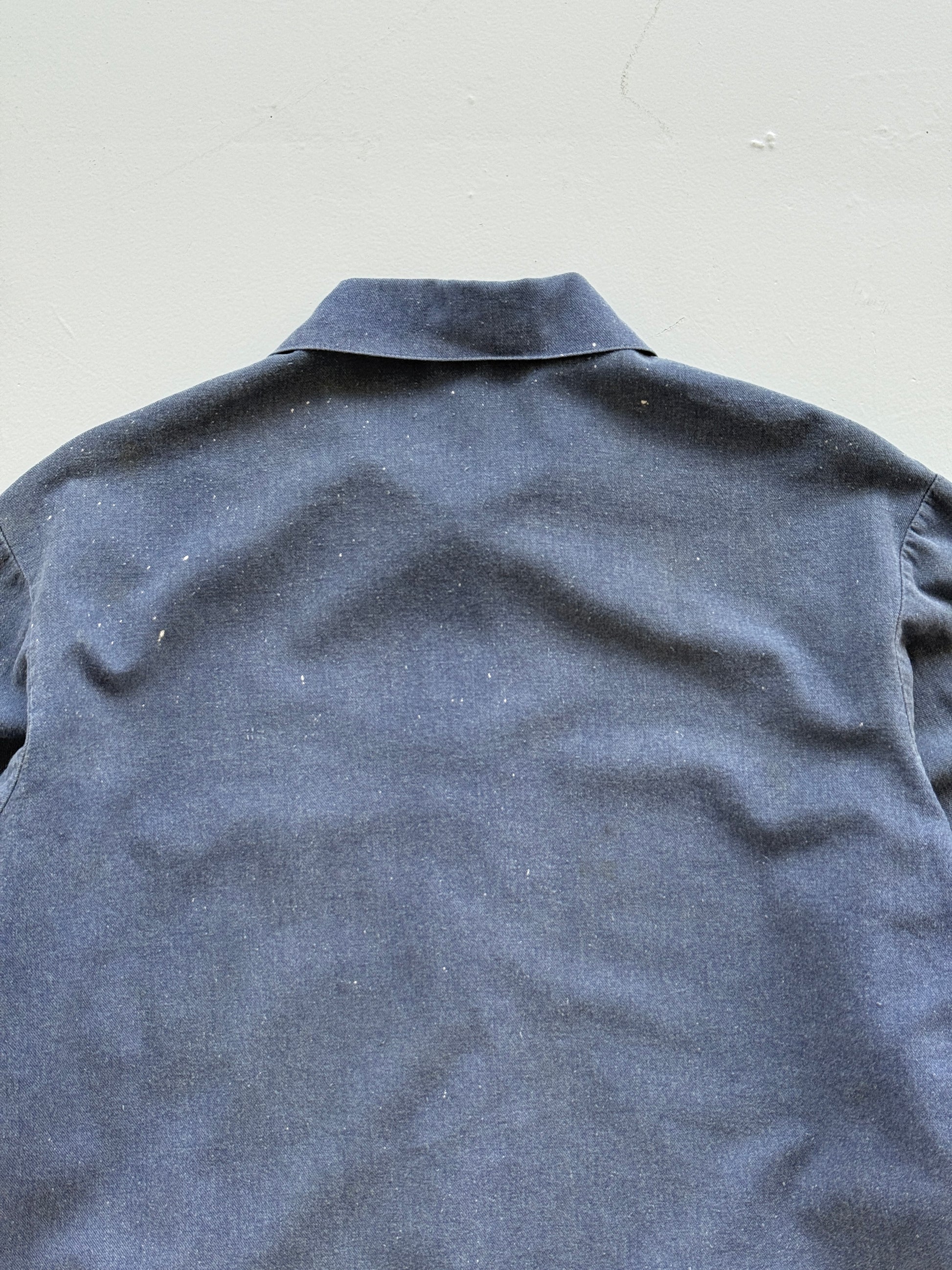 Thrashed Blue French Vintage Workwear Chore Jacket CH362 - Medium