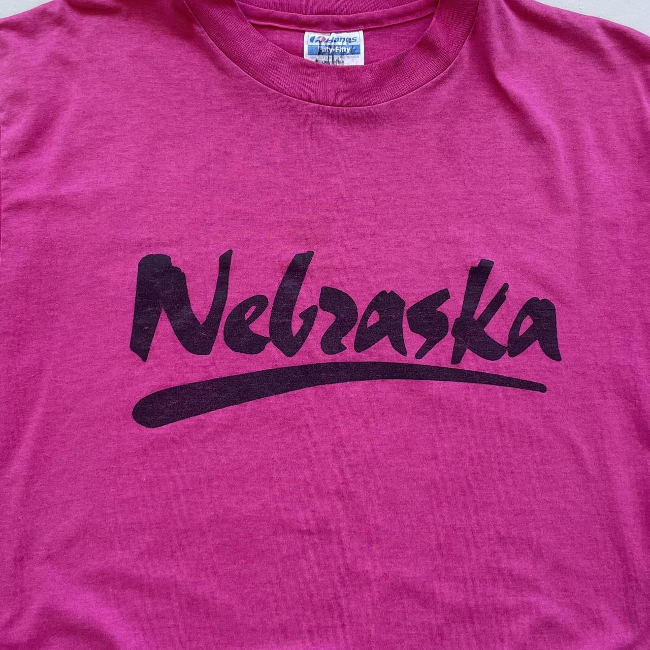 Pink Nebraska Tourist 80s/90s Americana Vintage T-shirt - Large