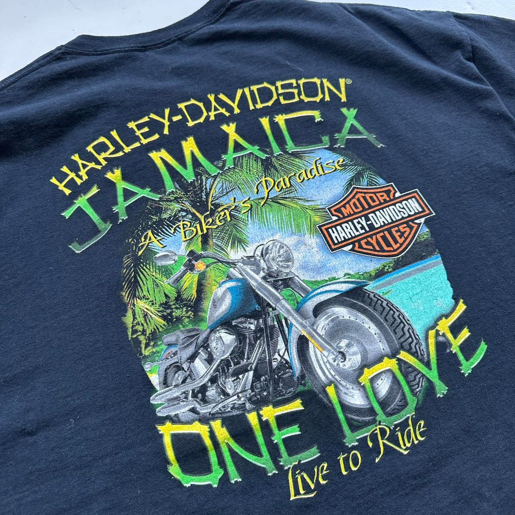 Black Harley Davidson Jamaica Vintage T-shirt - 2XL