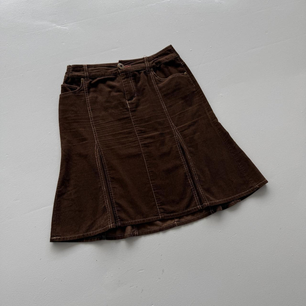 Brown Vintage Miss Selfridge Y2K Velvet Skirt - W30 L23 Size 12