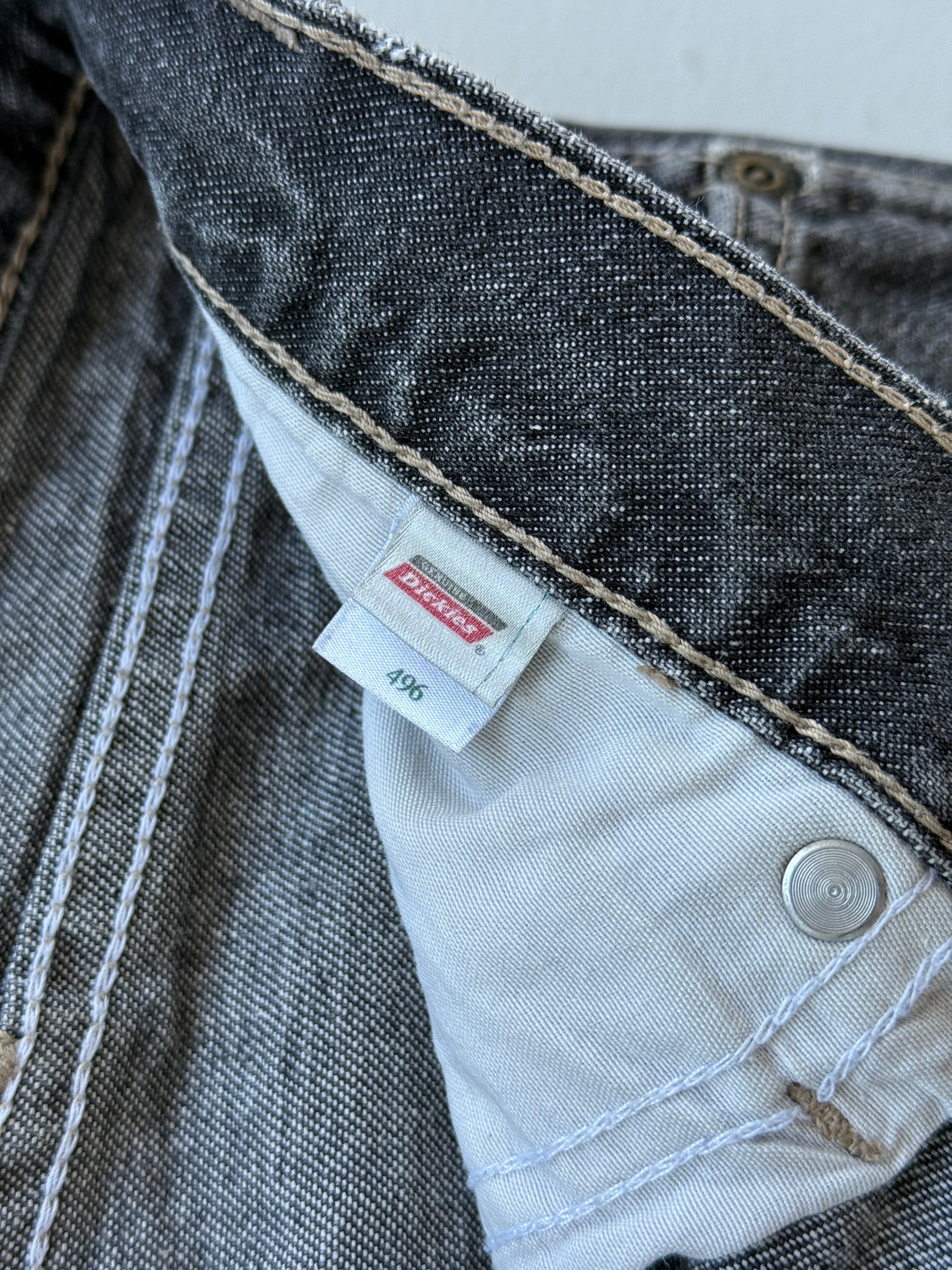 Grey Dickies 00's Vintage Denim Workwear Jean Shorts - W42 x L13