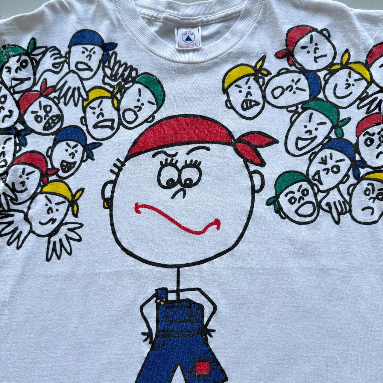 White The Head Said "Yeah Right" Cartoon Novelty Vintage 90s T-shirt - Large