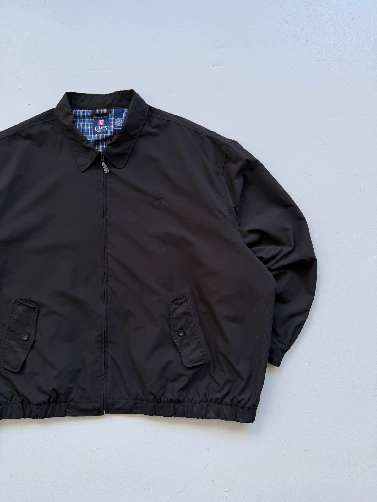 Chaps Ralph Lauren Black Vintage Harrington Jacket - XXL