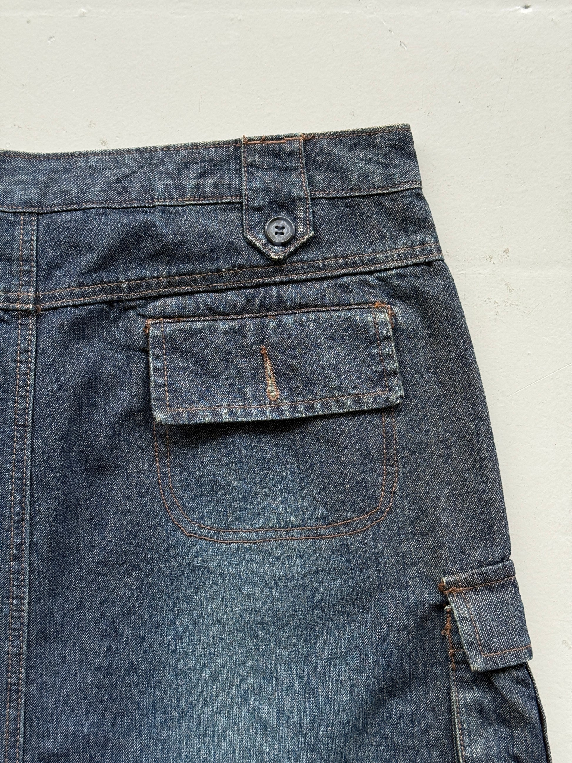 Blue KIT Y2K Vintage Denim Midi Skirt - UK 18