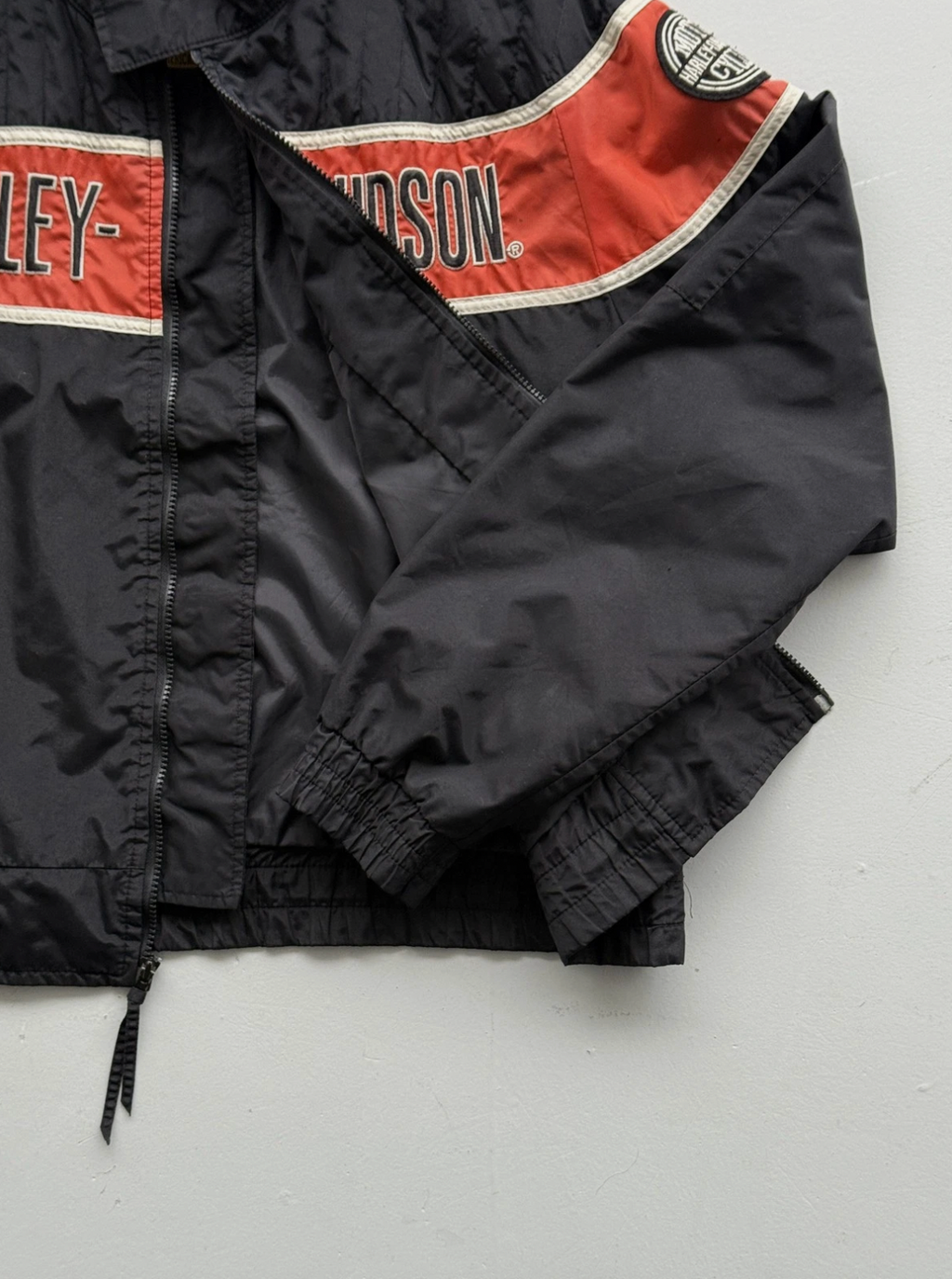 Black Harley Davidson 00's Vintage Made in USA Biker Jacket - Large