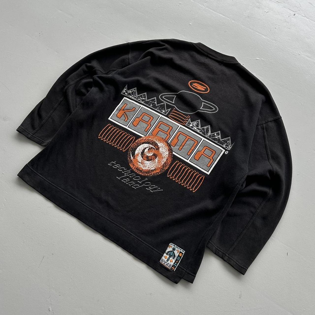 Faded Grey Karma Techno 90’s Vintage Graphic Sweatshirt - XL