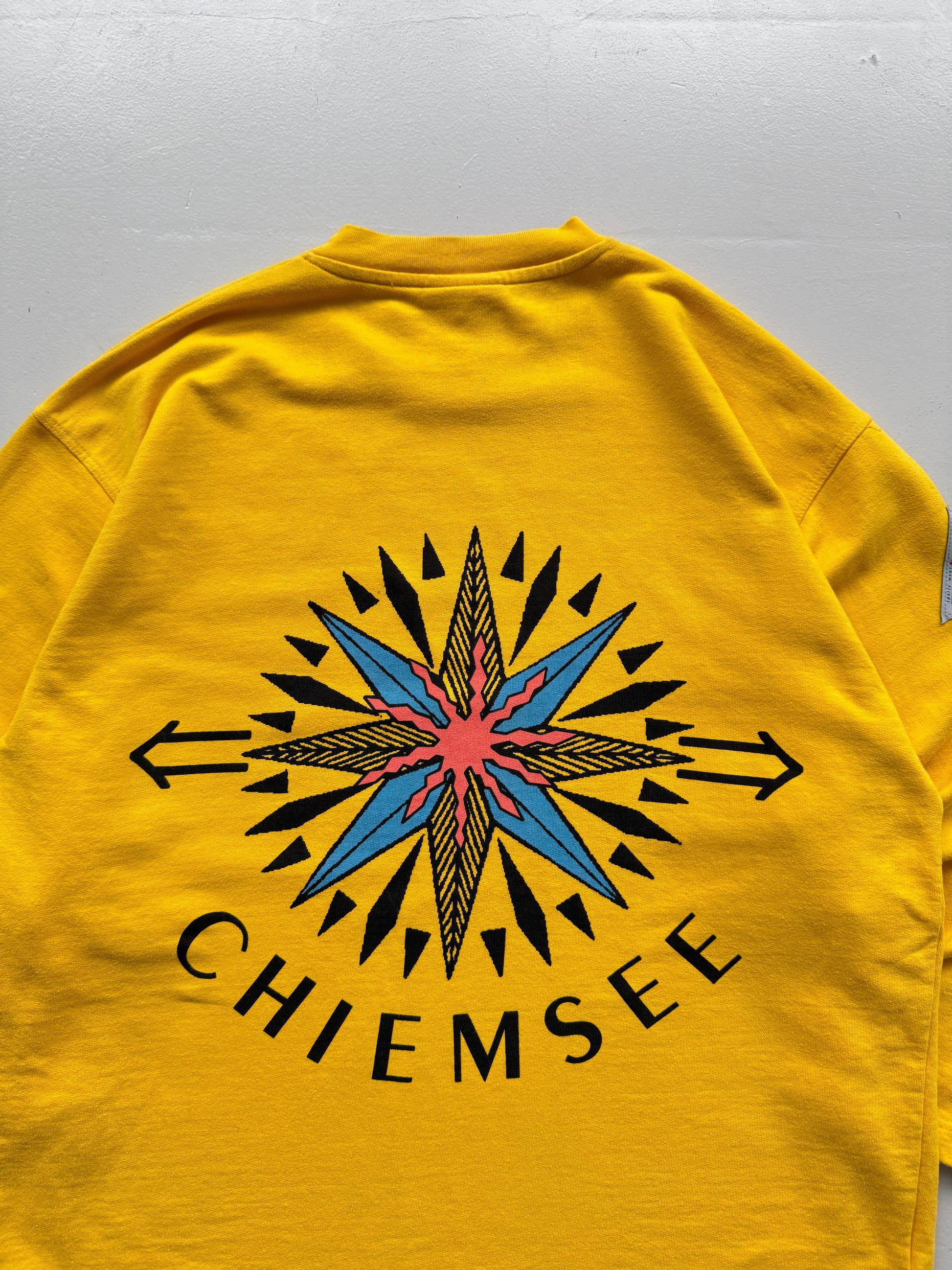 Yellow Chiemsee Surf 90's Vintage Surfer Graphic Sweatshirt Jumper - Large