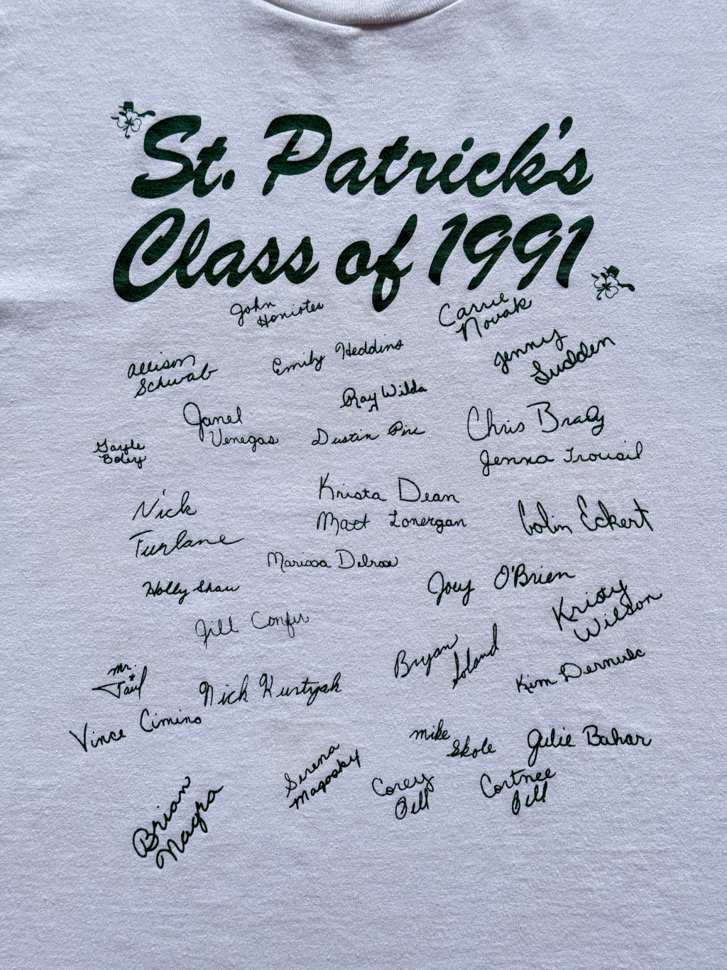 White Saint Patricks 90's Vintage Single Stitch Graphic T-Shirt - Small