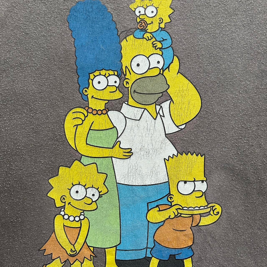 Faded Grey Simpsons Vintage 90's Graphic T-shirt - XL