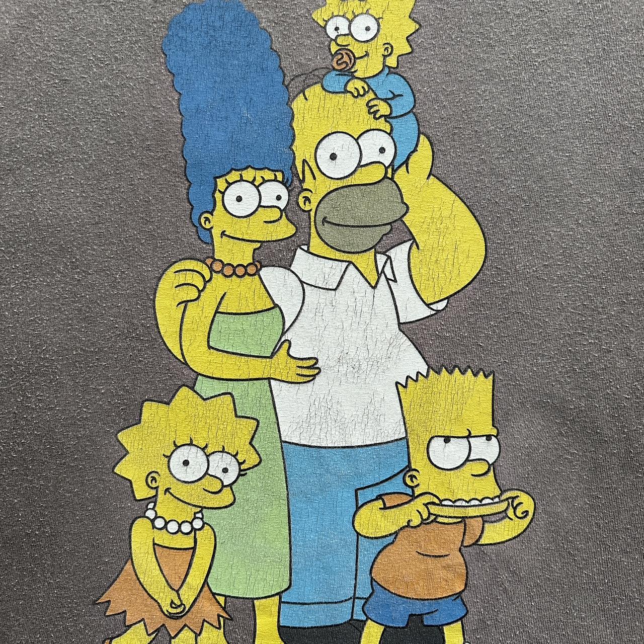 Faded Grey Simpsons Vintage 90's Graphic T-shirt - XL