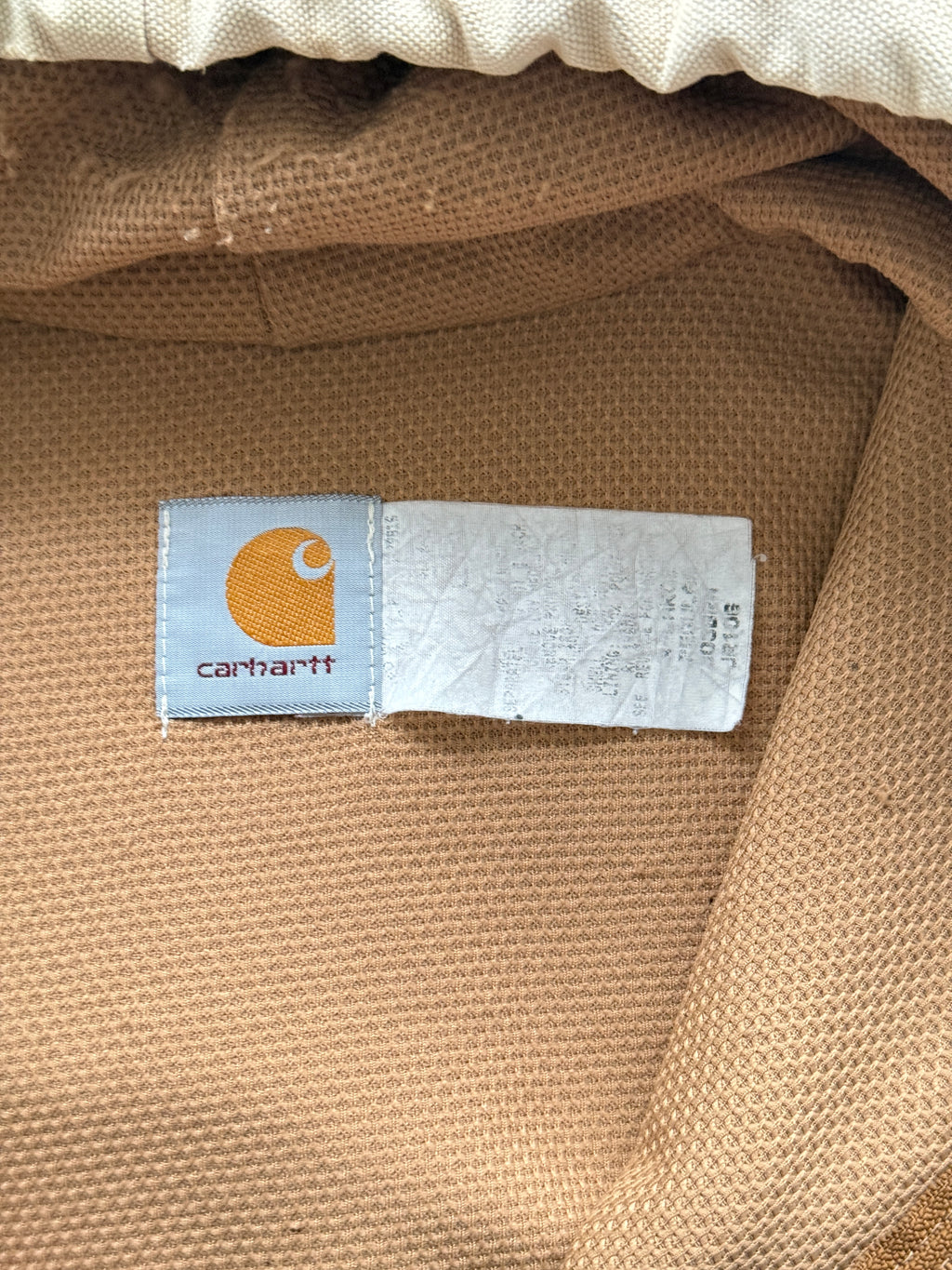 Cream Carhartt 90's Vintage Thrashed Workwear Active Jacket - Large