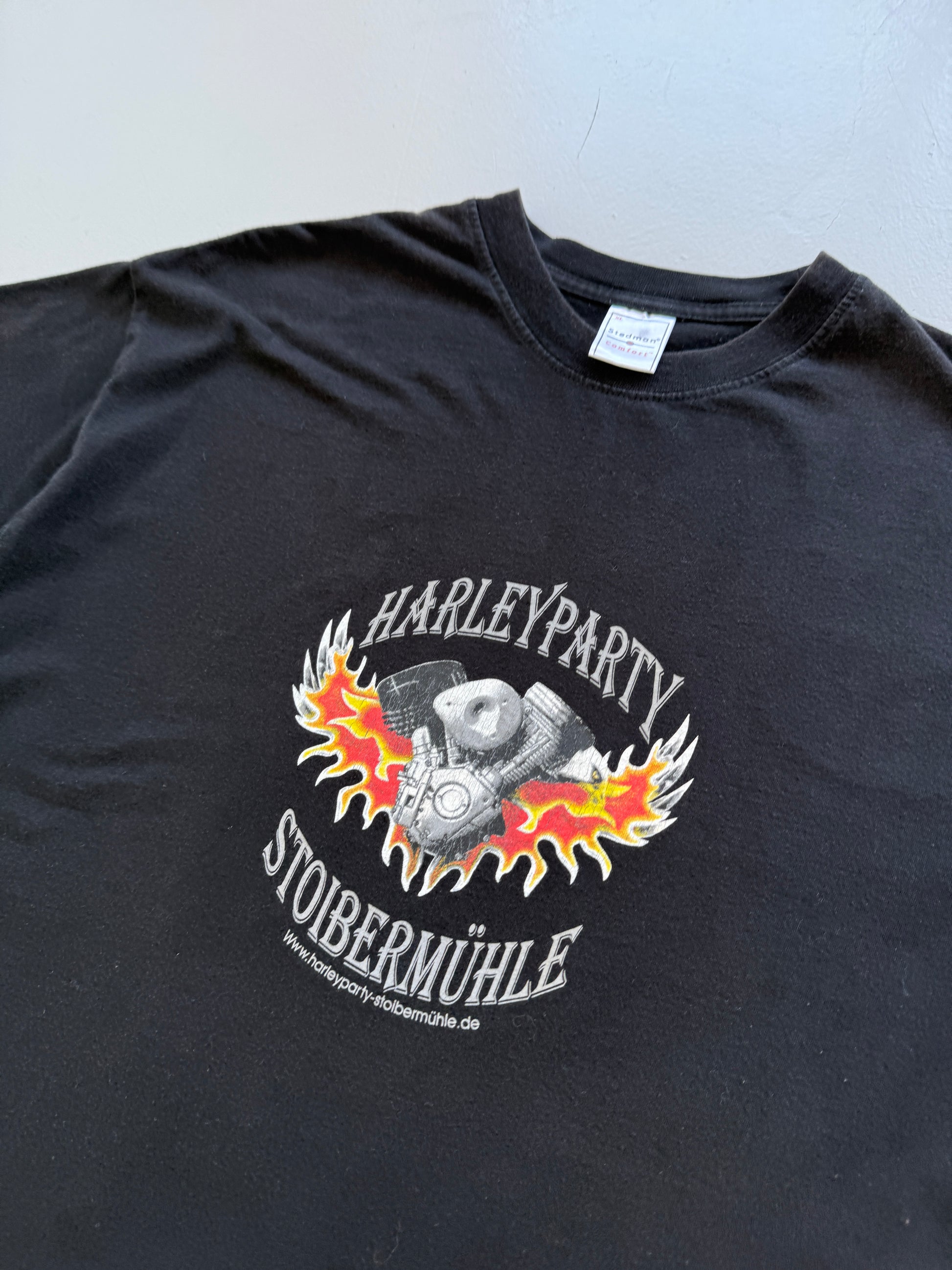 Black Harley Party 00's Vintage Harley Davidson Graphic T-Shirt - Large