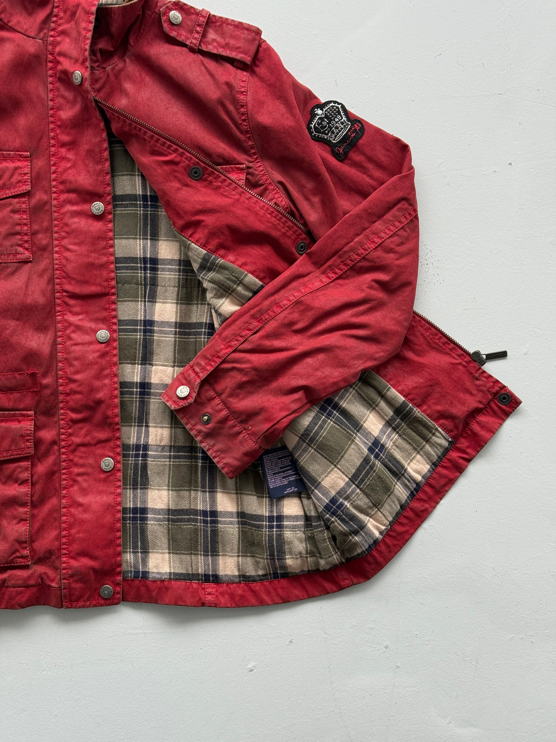 Faded Red Gant 90's Vintage Blanket Lined Field Utility Jacket - Medium