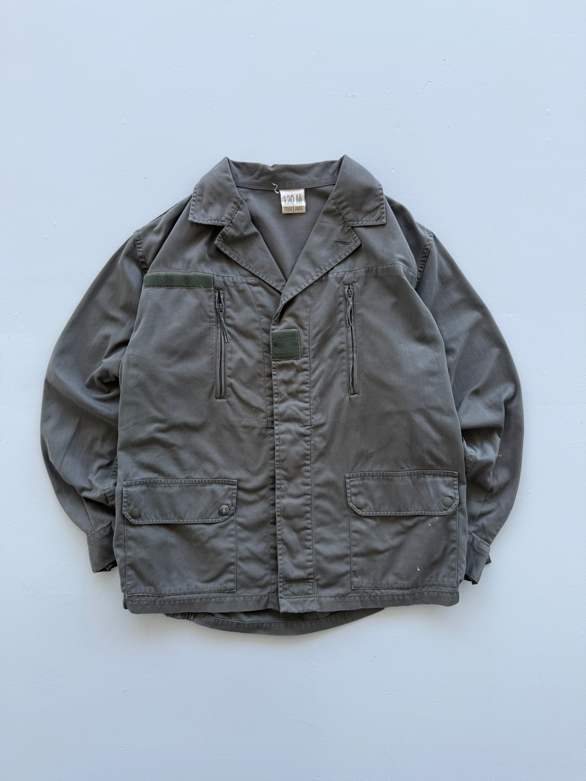 Green French Army Military 80's Vintage Field Jacket - Medium