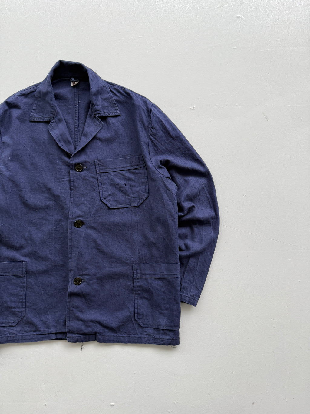 Navy Blue French Chore Jacket 80's Vintage Workwear CH158 - Small