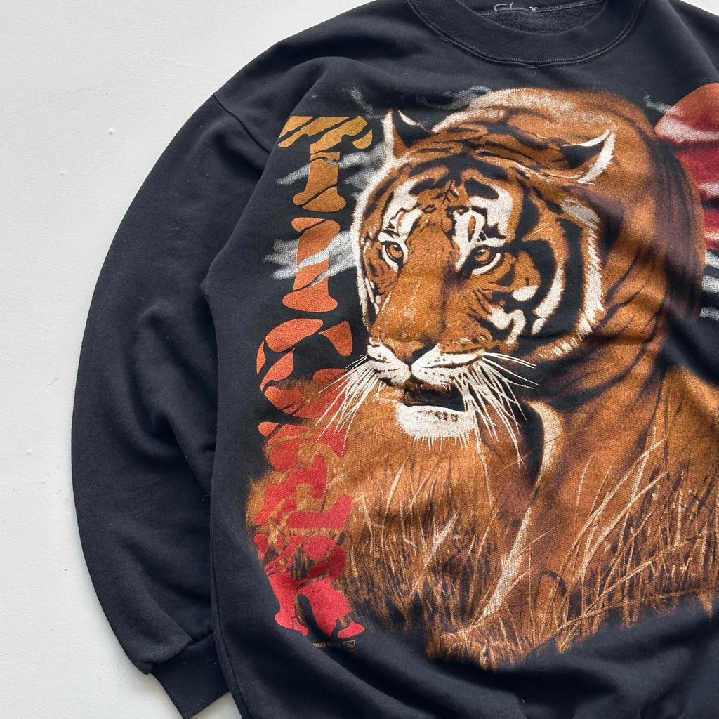 Black Tiger 90’s Vintage Graphic Sweatshirt - Medium