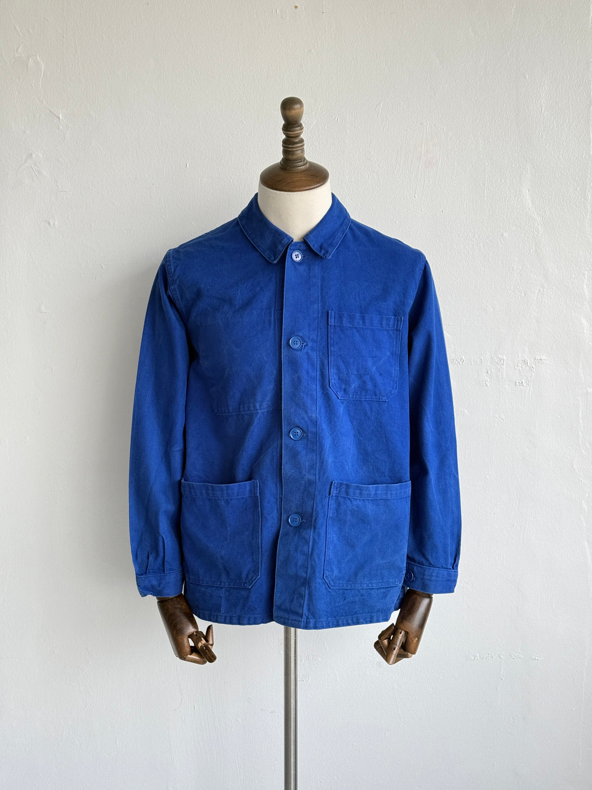 Blue French 90's Vintage Workwear Chore Jacket CH439 - Small