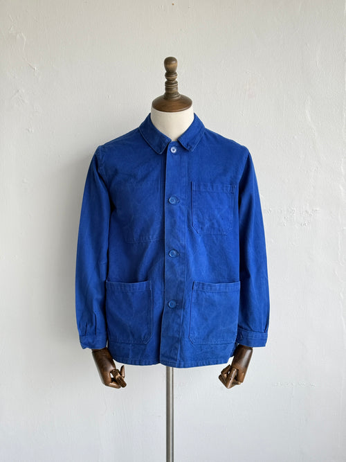 Blue French 90's Vintage Workwear Chore Jacket CH439 - Small