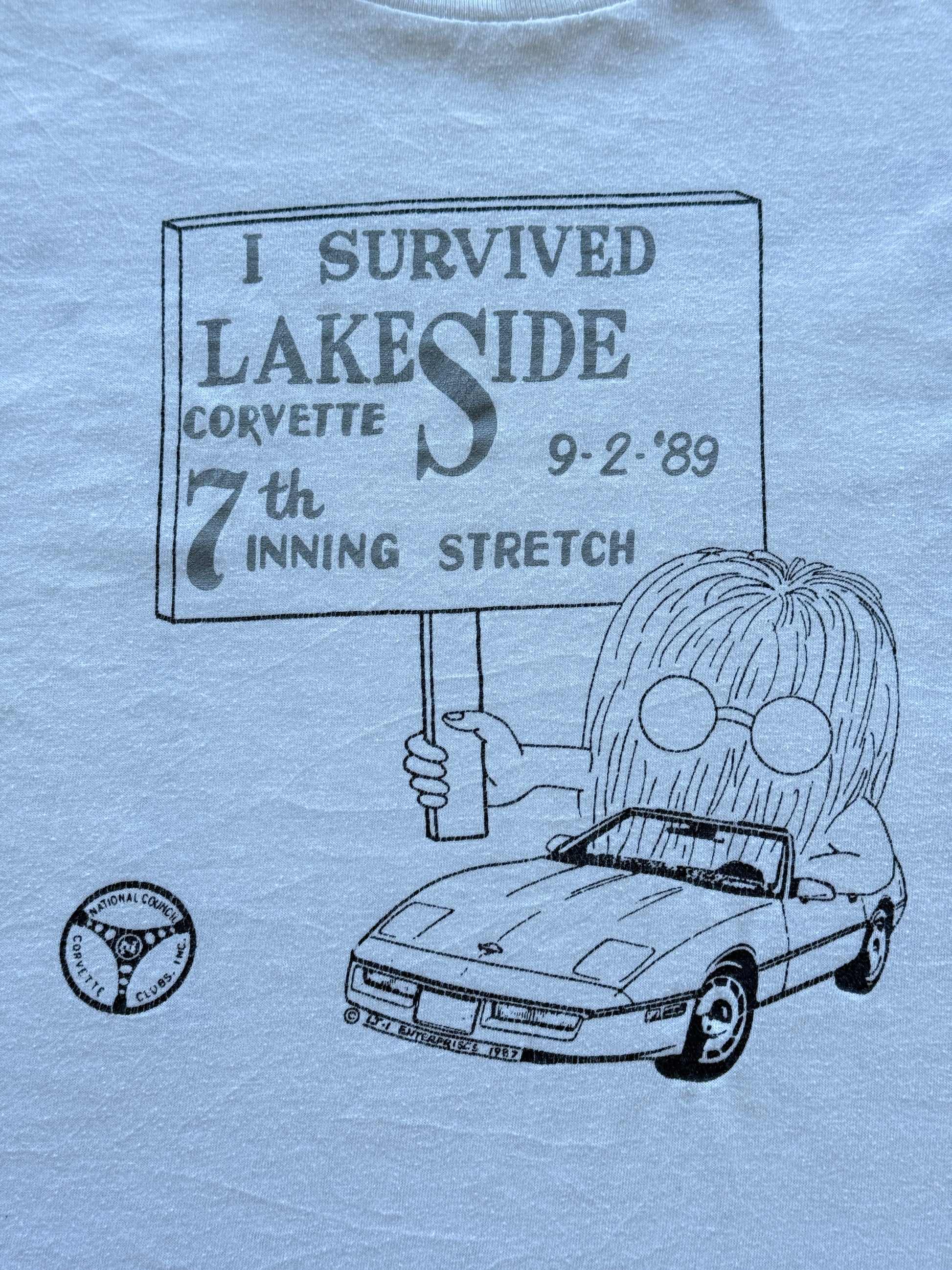 Lakeside Corvette 1989 Vintage Single Stitch Cartoon T-Shirt - XL