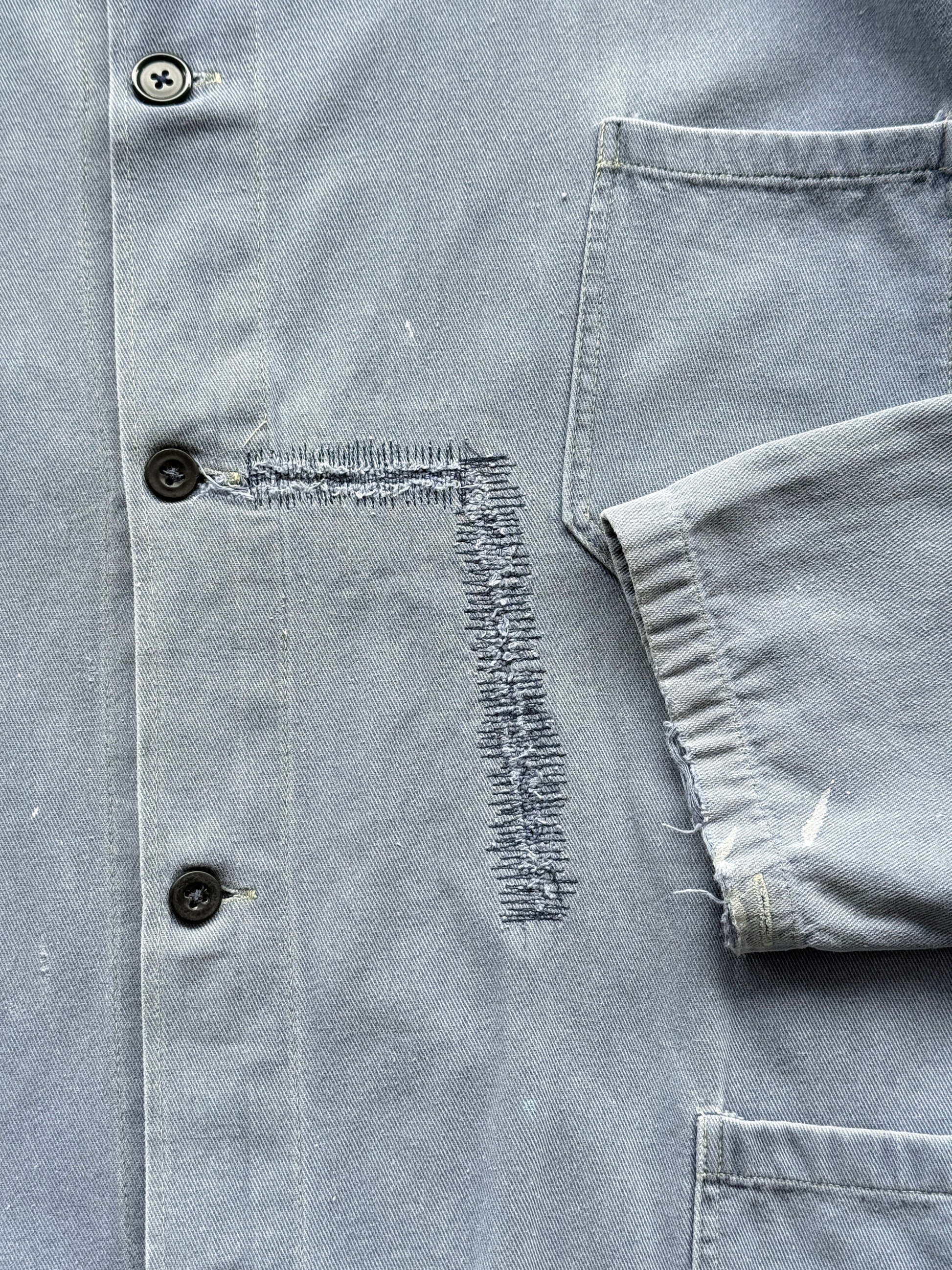 Faded Blue French Chore Jacket 80's Vintage Workwear CH225 - Large