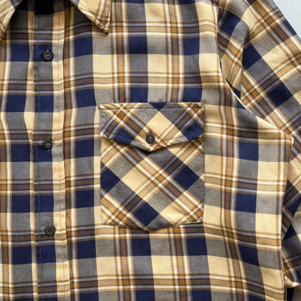 Blue Yellow Palermo 90’s Vintage Flannel Long Sleeve Shirt - Large