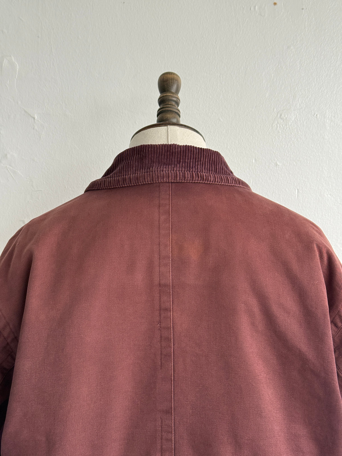 Aquascutum Burgundy Corduroy Collar Vintage Insulated Barn Jacket - Large
