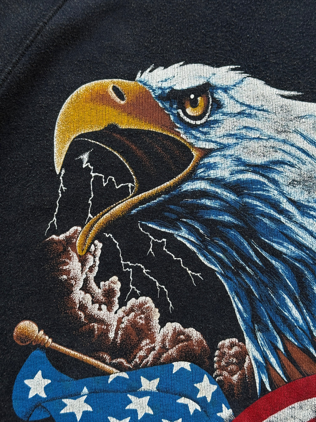 American Eagle Bald Eagle USA Flag 90's Vintage Graphic Sweatshirt - Medium