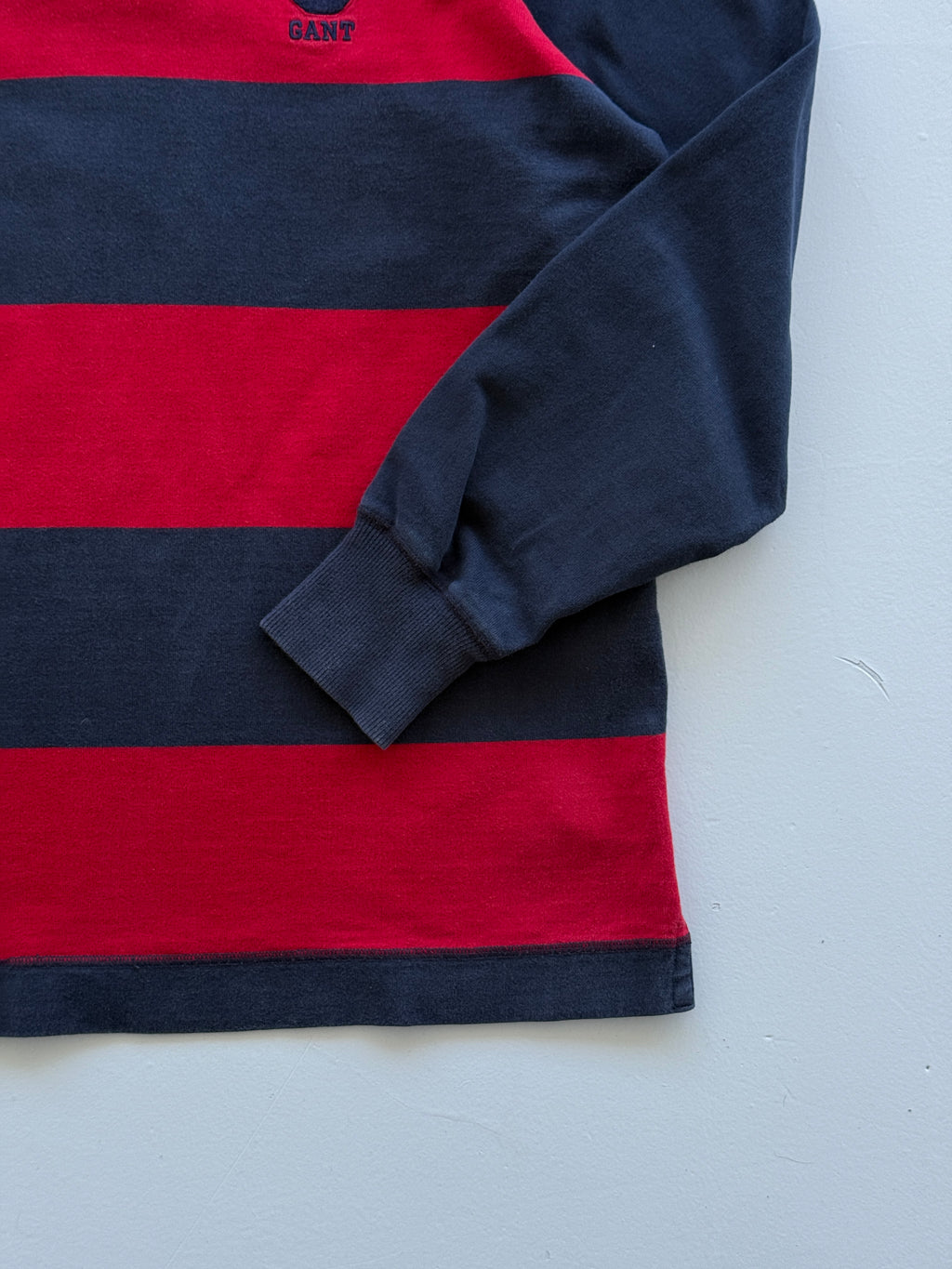 Red Navy GANT 00's Vintage Rugby Polo Shirt - Medium