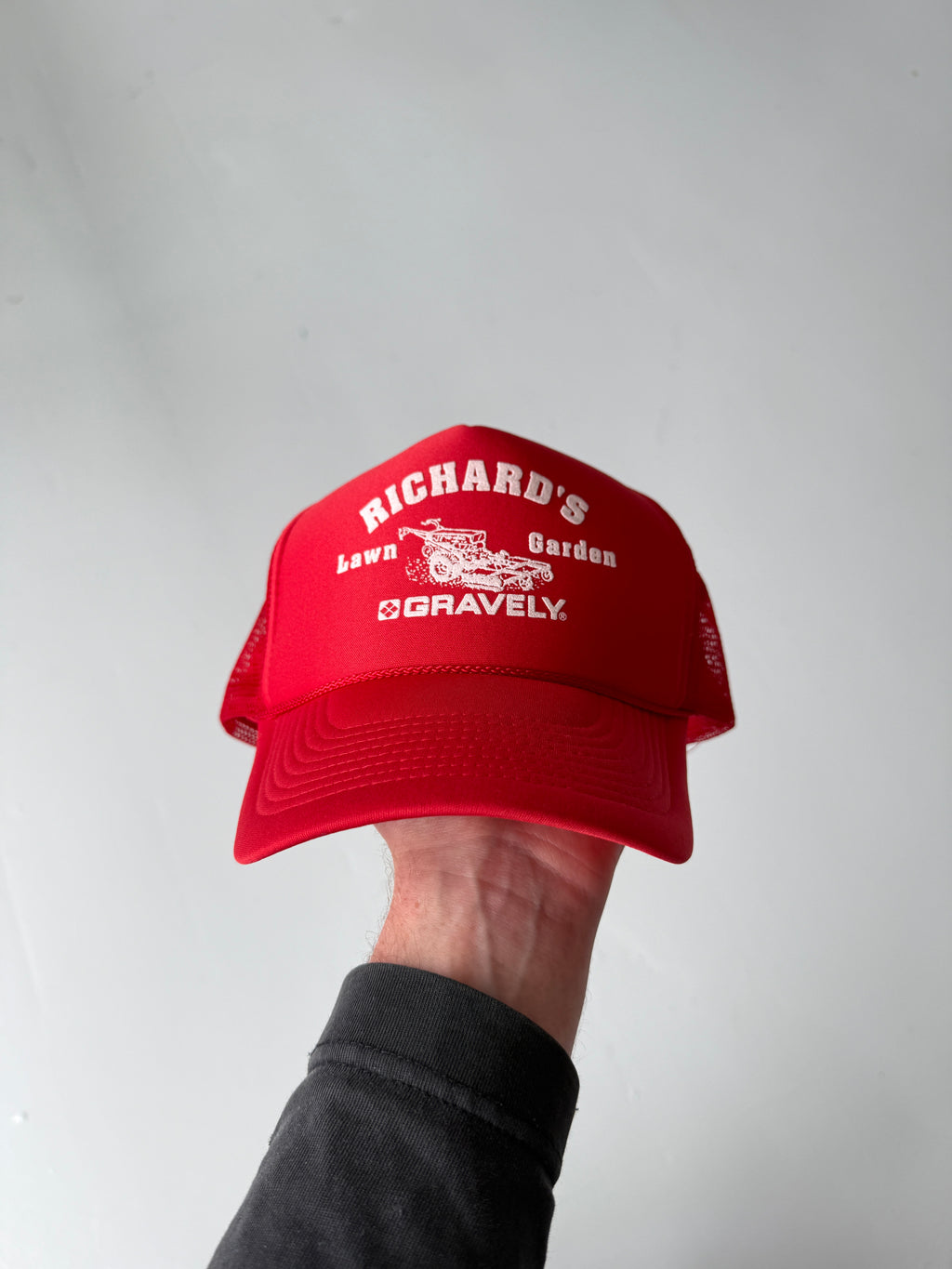 Red Richards Landscaping Vintage Foam and Mesh SnapBack Trucker Cap