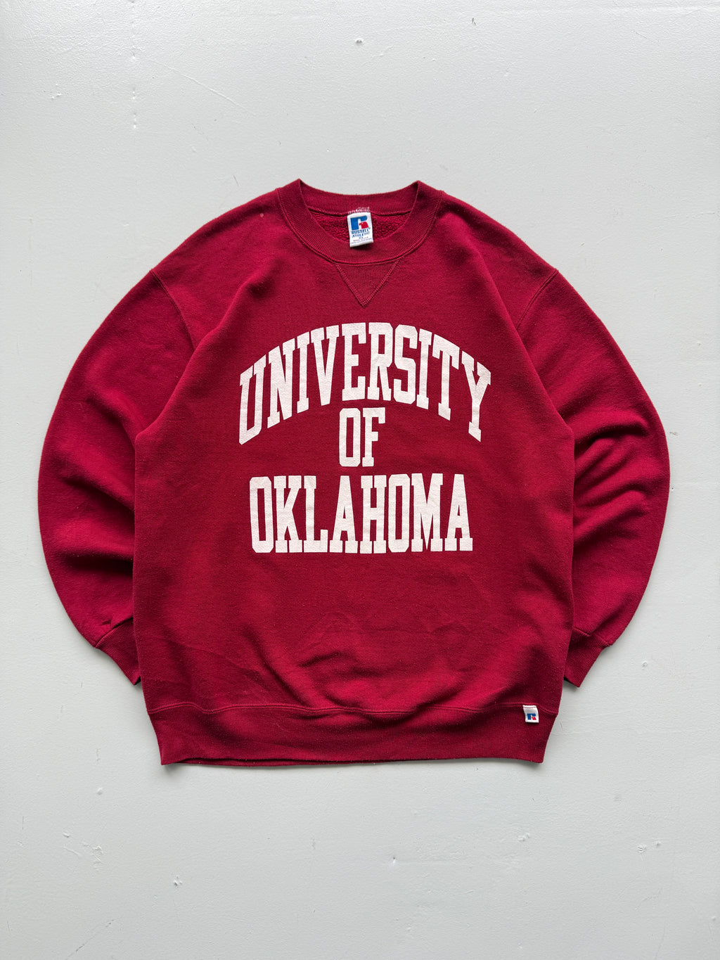 Red Collage Spell Out 90's Vintage Graphic Sweatshirt Jumper- Large